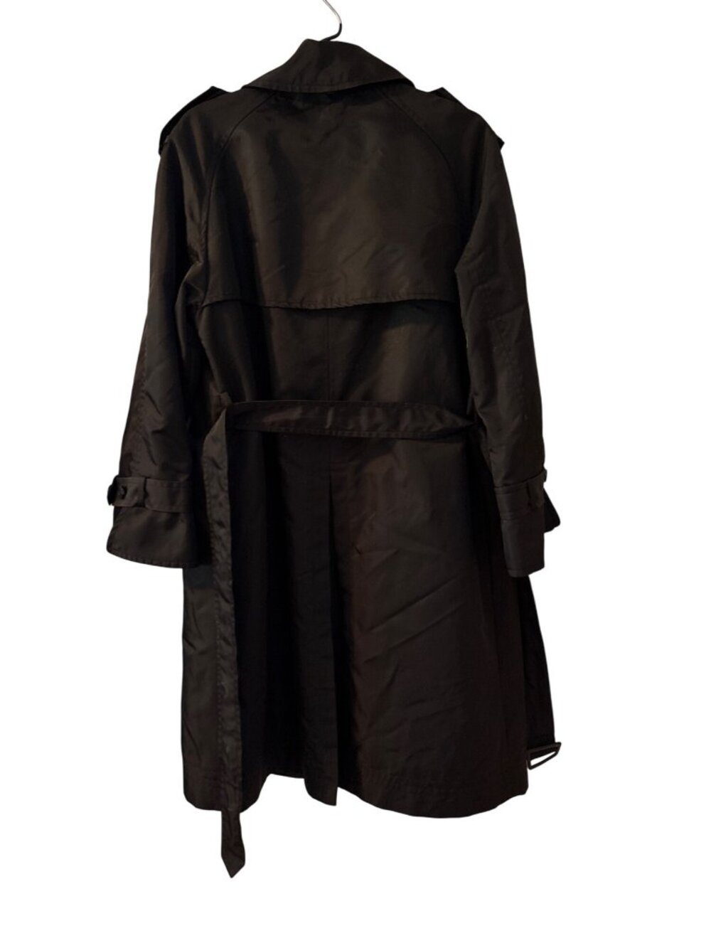 Vintage Oscar De La Renta Black Double-Breasted Trench Coat Size 8 Mob Wife - Picture 3 of 6